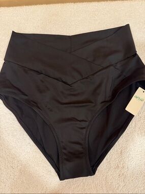 aerie Black High-Waist Swim Bottoms